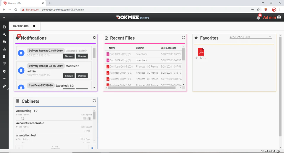 screenshot of Dokmee ECM